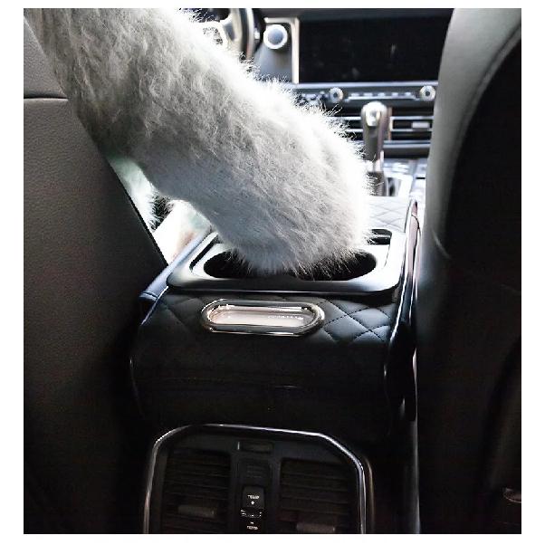 Boîte d'accoudoir de voiture Épaissir Coussin de hauteur Repose-bras Coussin avec poche Porte-gobelet pour mouchoirs Coton à mémoire de forme Support de coude Coussin de hauteur