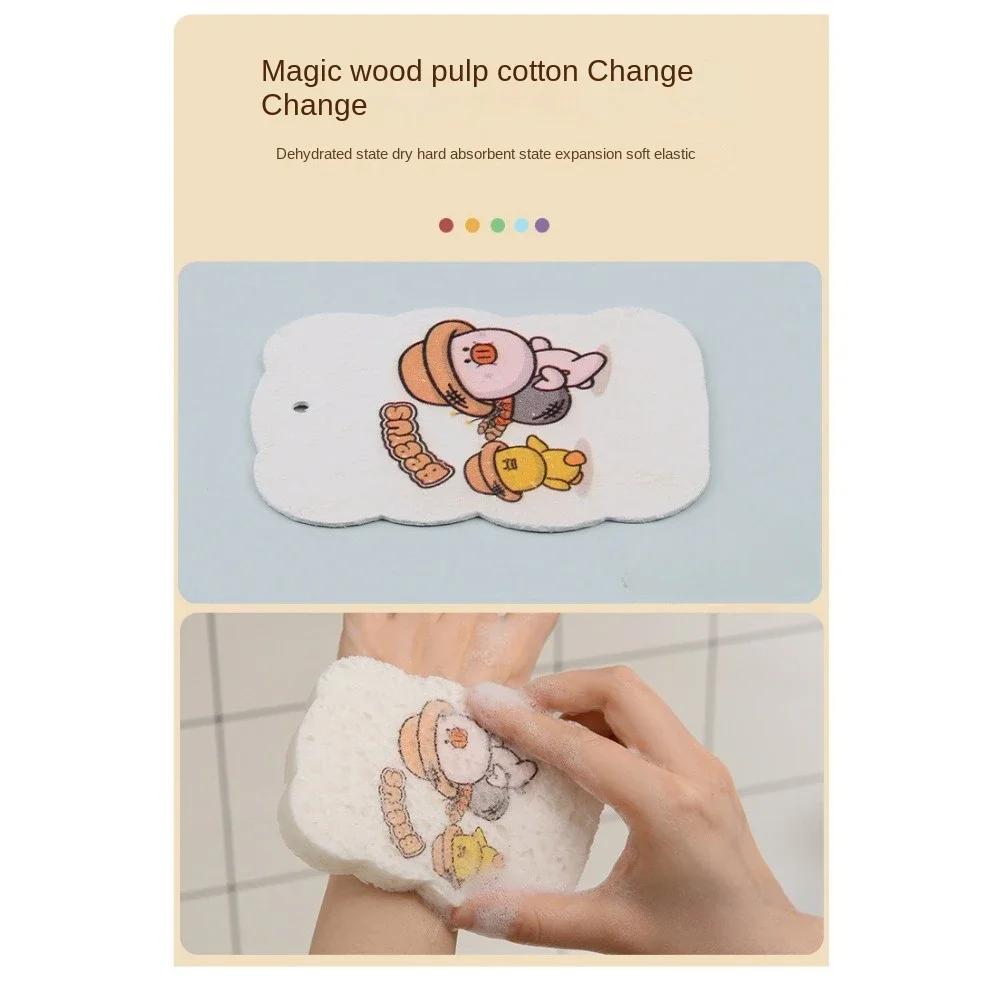 Nova Esponja de Celulose de Madeira Comprimida Algodão Limpeza Cozinha Utensílio Natural Sem Óleo para Lavar Louça