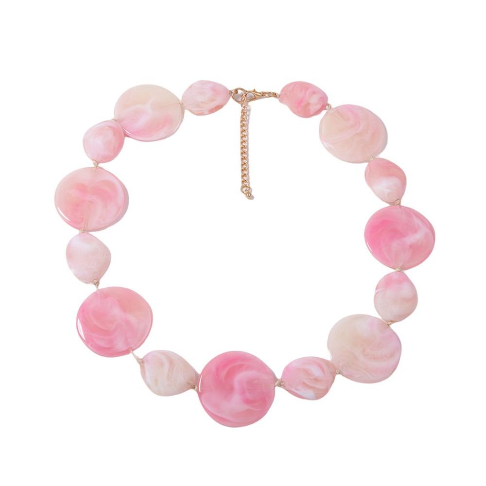 Irregular Vintage Beads Necklaces Pink Neck Chains New Chokers for Women