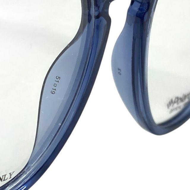 Used Polaroid PLD D381 MVU 145 Glasses Glasses Eyewear Round Frame Boston Type Blue Azure Clear Logo Polaroid