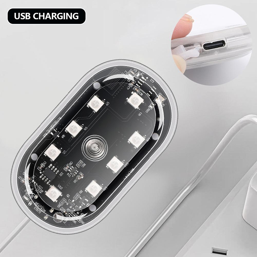 Car LED Interior Footwell Light LED Sensor RGB Remote Control Strobe Wireless Atmosphere Light USB Charging Touch Night Light