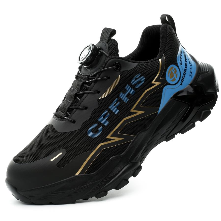 Rotating Button Security Shoes Men Boots Work Sneakers Steel Toe Shoes Puncture-Proof Work Shoes Safety Boots Protection Shoes
