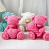 Top Quality Large Silicone Mold for Plush Bears Heart-Shaped Bear & Floral-Bear Candle Valentine's Day Cake Decoration Mold