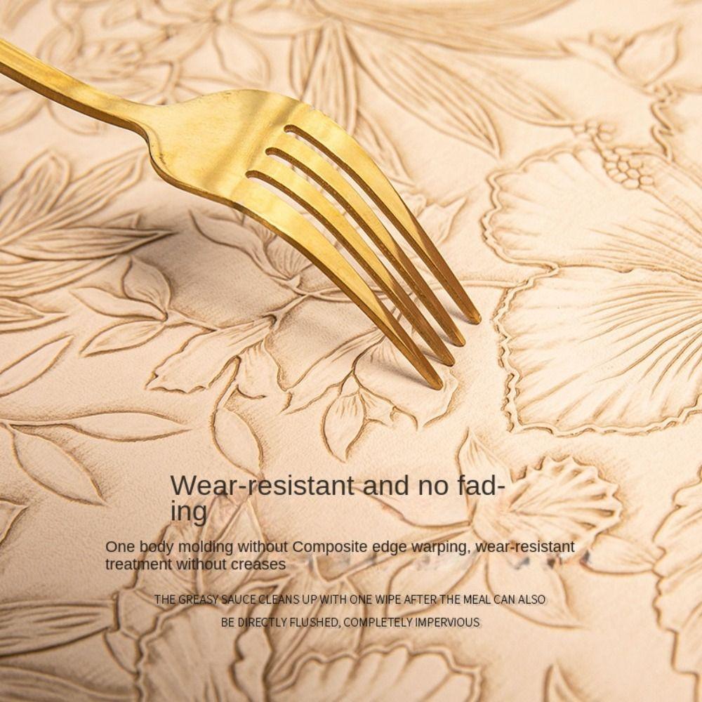 Anti Slip Placemats PU Leather Coaster High Quality Dining Table Place Mats  Household