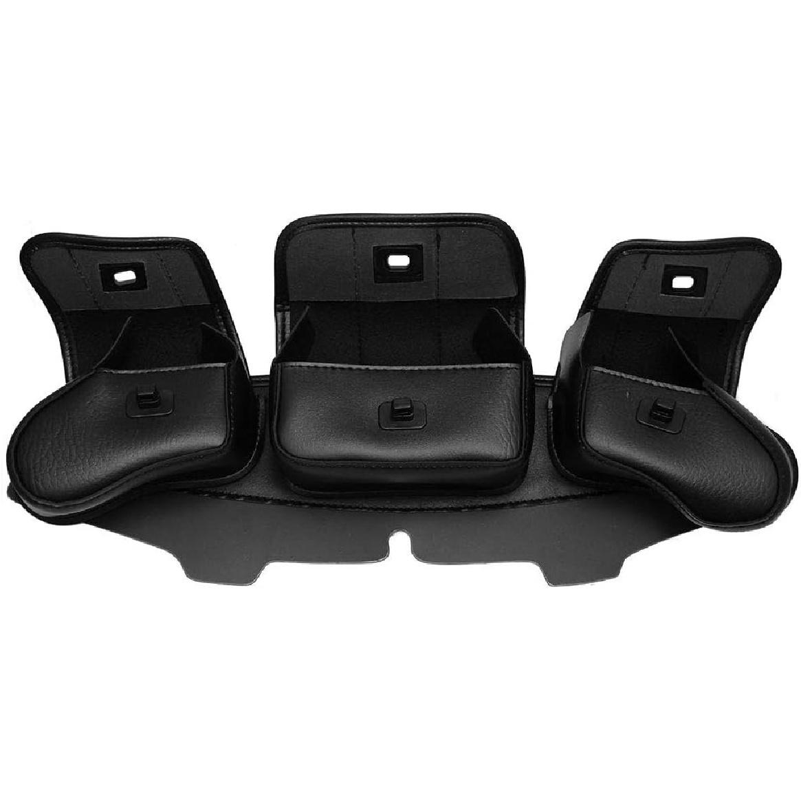 

Three Pocket Windshield Bag Batwing Fairing Pouch Compatible for Harley Touring Electra Glide Street Glide 1996-2013
