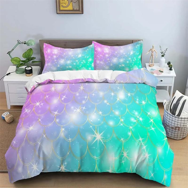 Rainbow Printing Bedding Set Colorful Stripe Comforter Cover Soft Bedding Set Twin King Queen Size 2/3pcs Polyester Quilt Cover