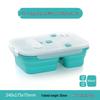 ZISIZ Foldable 3-Compartment Silicone Lunch Box