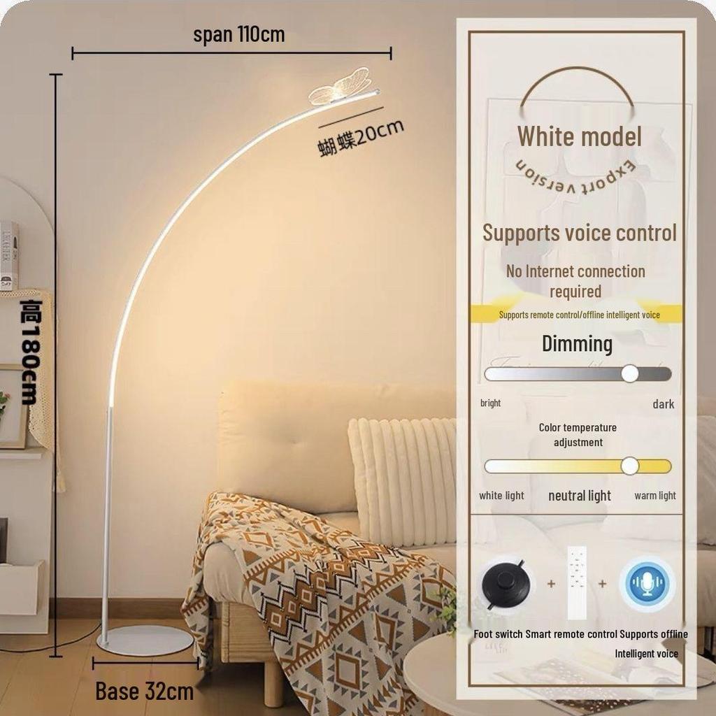 Minimalist Butterfly Floor Lamp: Designer Living Room Piano Light, Eye-Care Bedroom Ambiance, Creative Bedside Feature