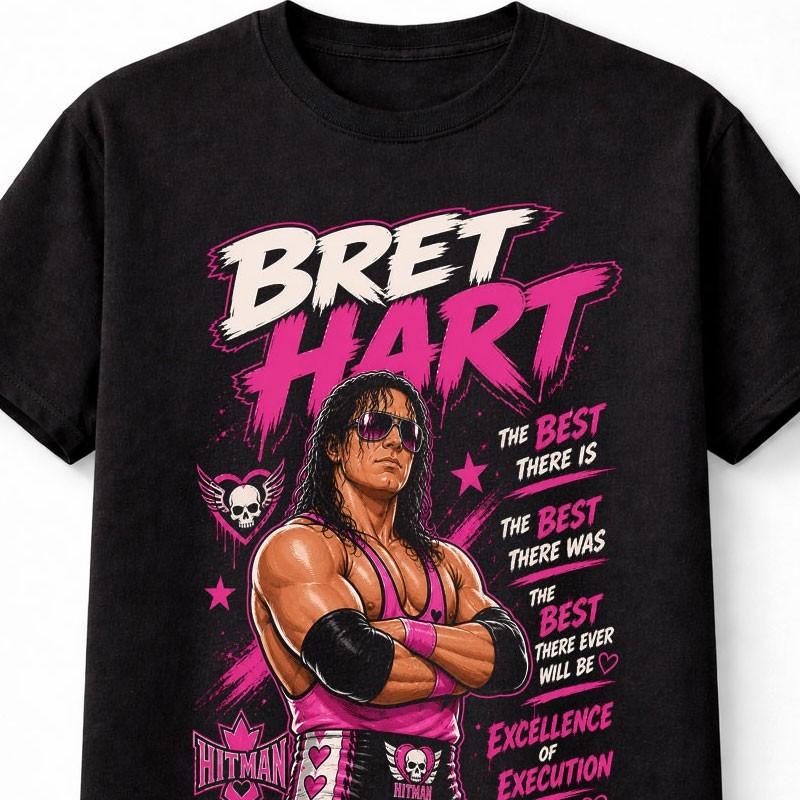 Bret Hart Hit Maglietta Unisex Migliore Che Ci Sia Leggenda del Wrestling Unisex