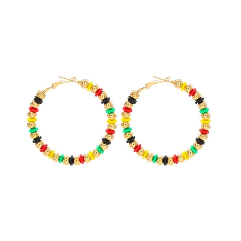 

Handmade Beach Style Earrings Elegant African Inspired Earrings Beaded Ear Hoop For A Touch Of Cultural Flair 1