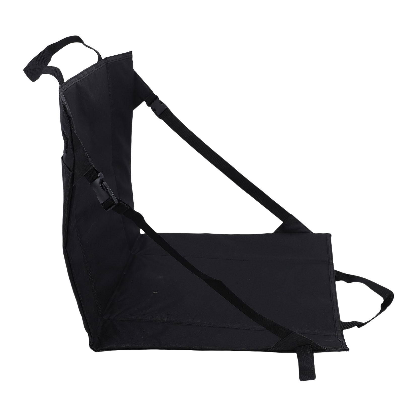 Stadium Seat Black   Foldable Lightweight Water Proof Stadium Seat Cushion with Backrest for Camping Fishing