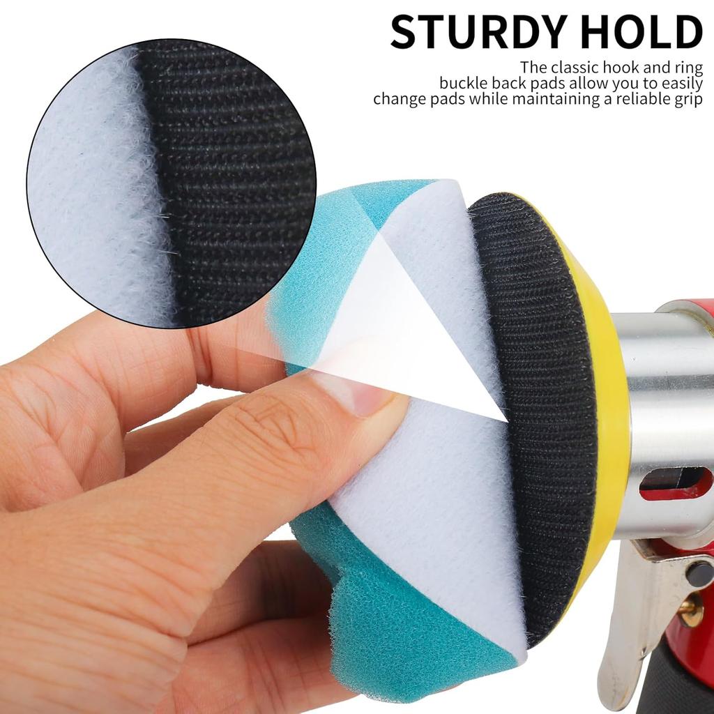 SI FANG 2Pcs 3" Hook and Loop Backing Pads for Orbital Sander M6 Threads Polishing Buffing Plate for Dual Action Car Polisher