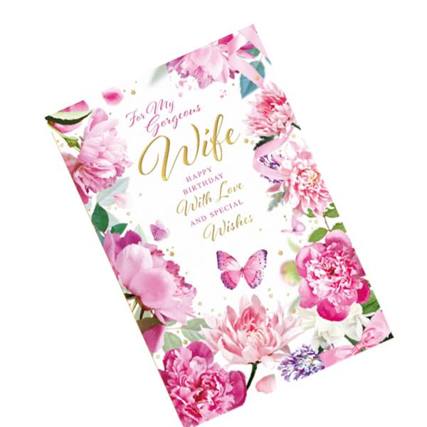 Simon Elvin For My Gorgeous Wife Happy Birthday Greetings Card (Pack of 6)