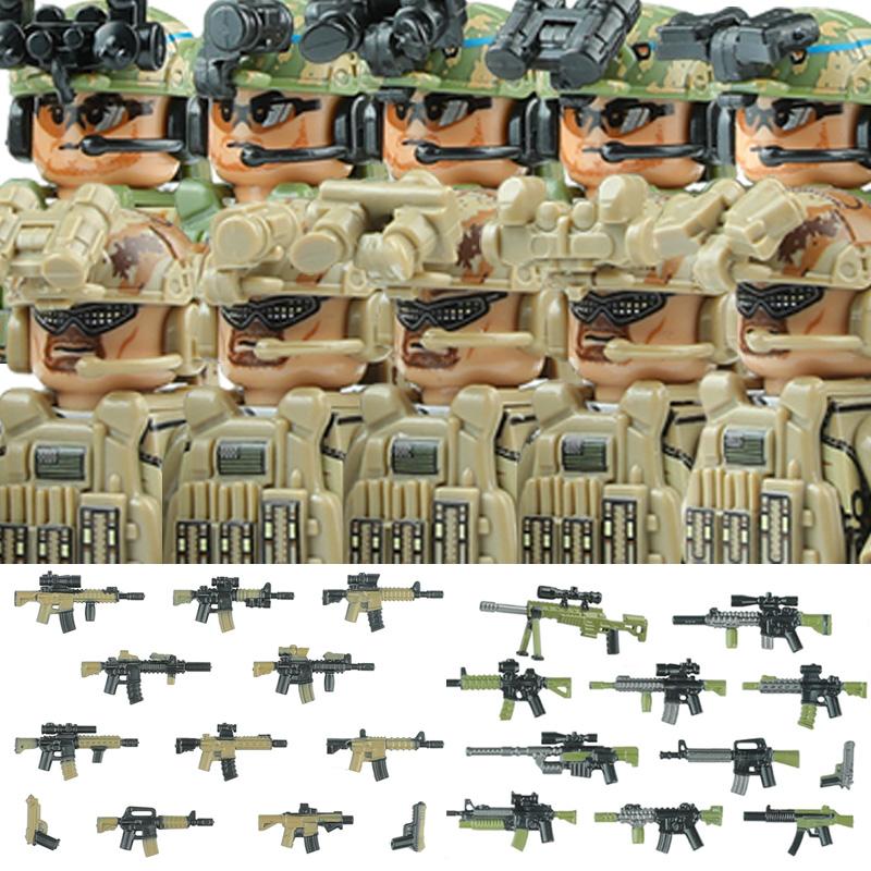 Commando Urbano Forze Speciali Figure Militari Blocchi da Costruzione SWAT Esercito USA Ucraina Soldati Assalto Fanteria Scudo Armi Giocattoli
