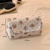 Bear Printed Pencil Pouch Button-closure Pencil Case Cute Pen Bag  School Supplies