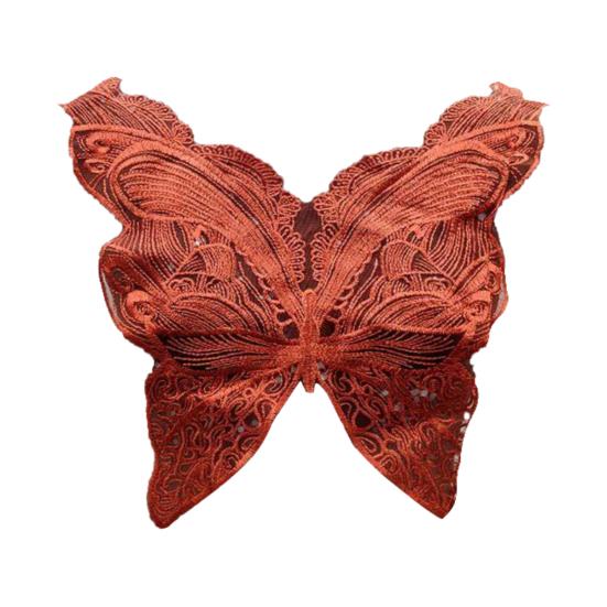 Lace Applique Removable Hollow Out Breathable Washable Embroidery Butterfly Wing Mesh Applique for Home