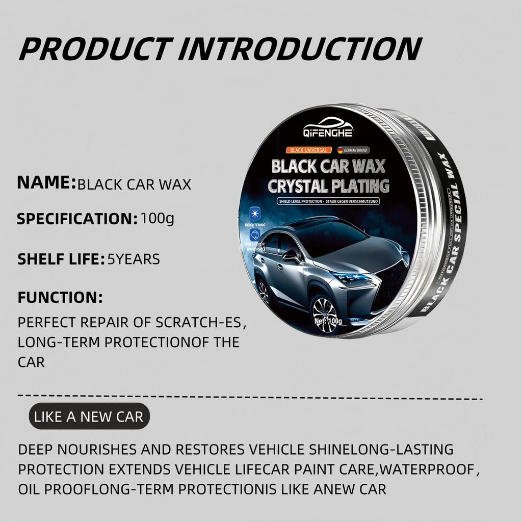 3.53oz Ceară neagră cristal electroplacat pentru mașină, vopsea auto, lustruire, crește luminozitatea mașinii dumneavoastră