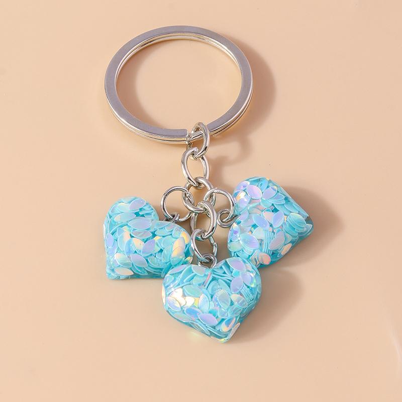 Cute Resin Love Heart Keychain Maple Leaf Key Ring Pendant for Women Girl Handbag Decor DIY Handmade Jewelry Gift