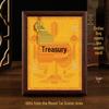 2025 Auspicious Open Wealth Photo Frame with Golden Key, Solid Wood Entrance Foyer, Zodiac Animals, Five Roads to Attract Wealth.