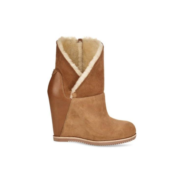 UGG Leder Bequem Lässig Kurze Stiefel Damenstiefel Braun 1105576-CHE