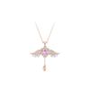 S925 Sterling Silver Angel Heart Wings Necklace - Elegant, Moveable Clavicle Pendant for Women