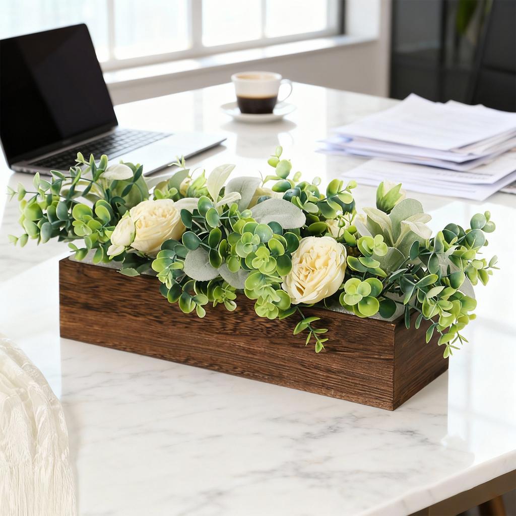 Artificial Flower Decorative Potted Plants,  Leaves, Home Desktop Ornaments