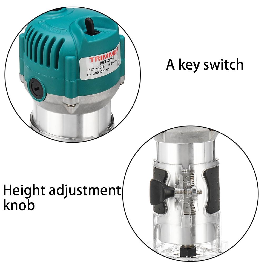 2200W 6.35mm Electric Hand Trimmer Wood Laminate Palms Router Joiners Router for Woodworking Power Tool Kit 110V/220V