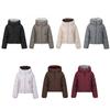 Women's Short Cotton-padded Twill Hooded Winter Jacket
