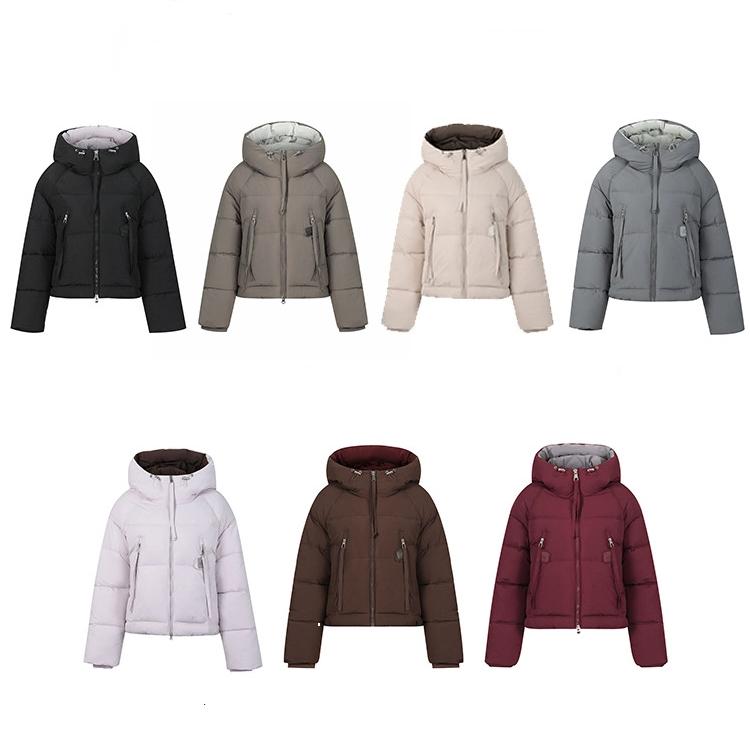 Women's Short Cotton-padded Twill Hooded Winter Jacket
