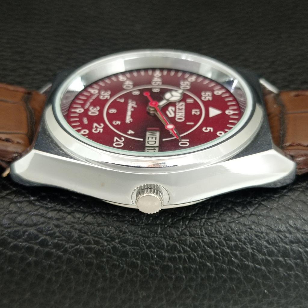 VINTAGE SEIKO 5 AUTOMATIC 6309A REFURBISHED JAPAN MENS RED DIAL WATCH A444782-1
