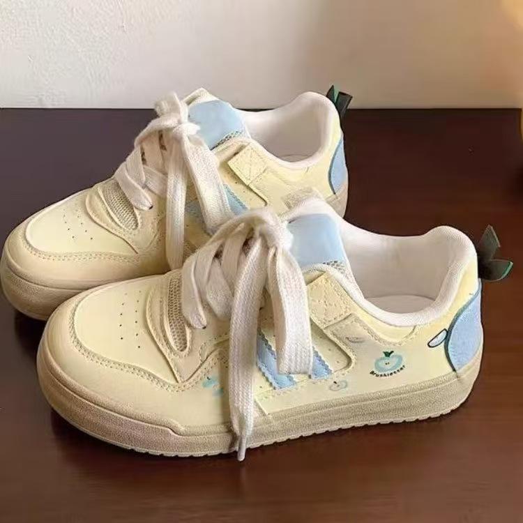 

Оригинальные новогодние красные яблоки детские низкие кеды весна-осень корейские универсальные студенческие платформа спортивная обувь 40 жёлтый