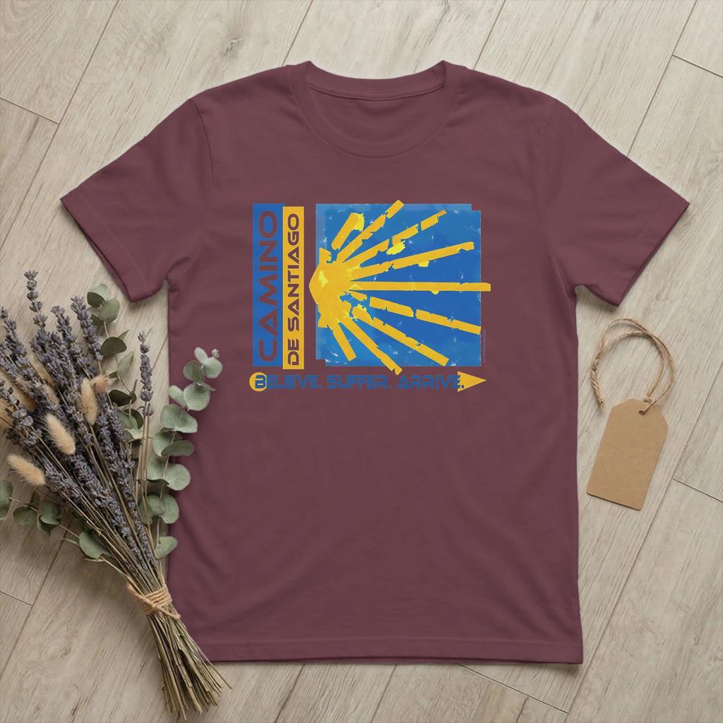 Unisex Camino De Santiago Way Of St James T Shirt Hiking Pure Cotton Tops Humorous Short Sleeve Crewneck Tees Gift Idea TShirts
