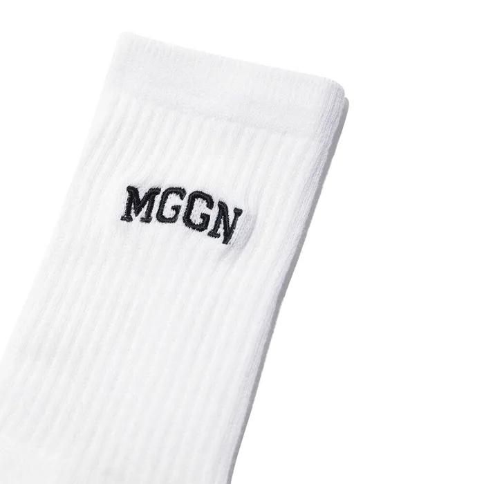 Athletic 9401 Logo Embroidered Off-White Sports Socks