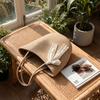 Women Straw Tote Bag Crochet Shoulder Bag Trendy Summer Woven Tote Bag Large Capacity Travel Beach Handbag for Outdoor Vacation