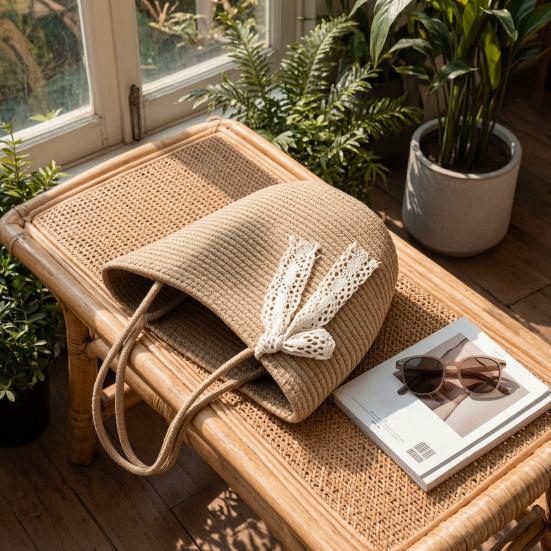 Women Straw Tote Bag Crochet Shoulder Bag Trendy Summer Woven Tote Bag Large Capacity Travel Beach Handbag for Outdoor Vacation
