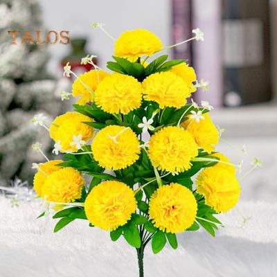 Clavel Artificial Realista 18 Cabezas Flor de Seda Falsa Resistente a los Rayos UV Fiesta de Boda Interior Exterior Jardín Patio Decoración de Plantas de Flores Falsas