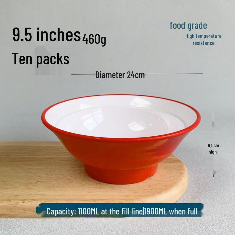 Maidekai A5 Two-Tone Melamine Ramen Bowl 9.5 Inch