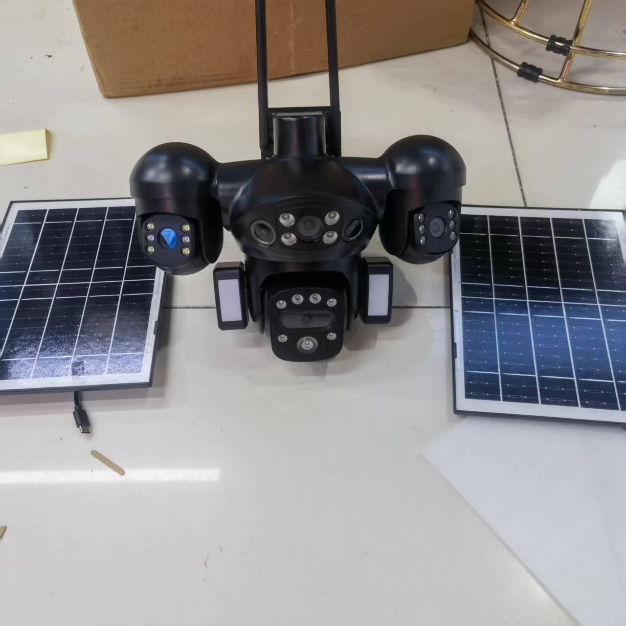 

European 4-Lens 4G Solar Network Camera with Dual Panels