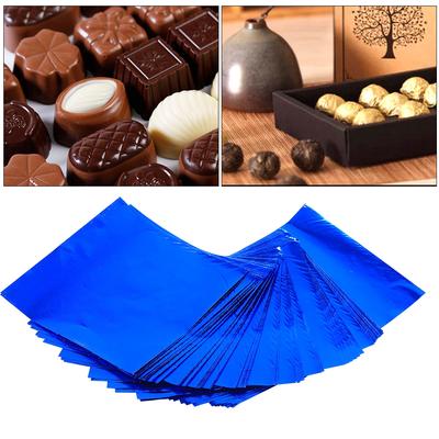 100Pcs Lot Square Candy Sweets Chocolate Lolly Foil Wrappers Confectionary 3  X 3  Blue