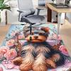 1PC Dog Flowers Carpet Ultra Soft, Thick & Absorbent, Non Slip Machine Washable Mat for Entryway