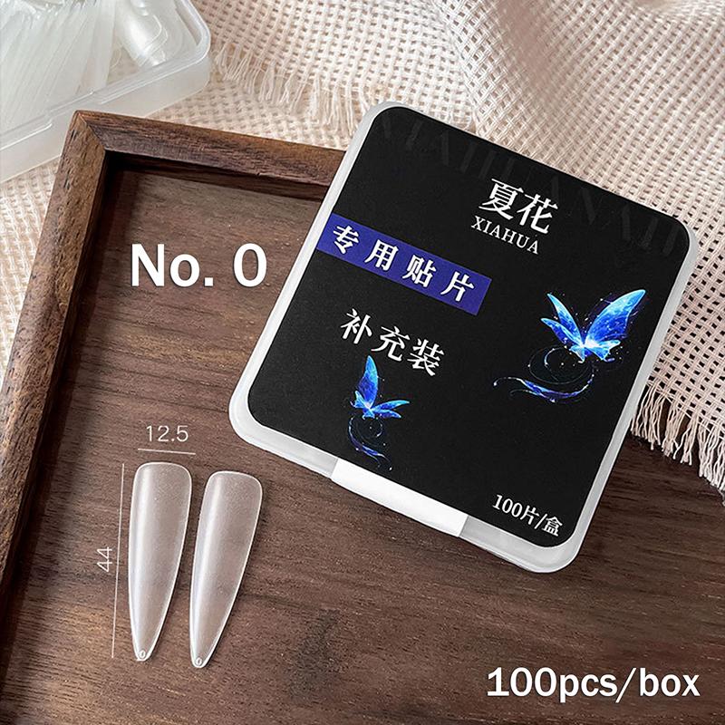 

100Pcs Full Cover Frosted False Long Stiletto Nail Tips Sculpted Clear Press On Artificial Fake Nails Manicure Salon Supply 0