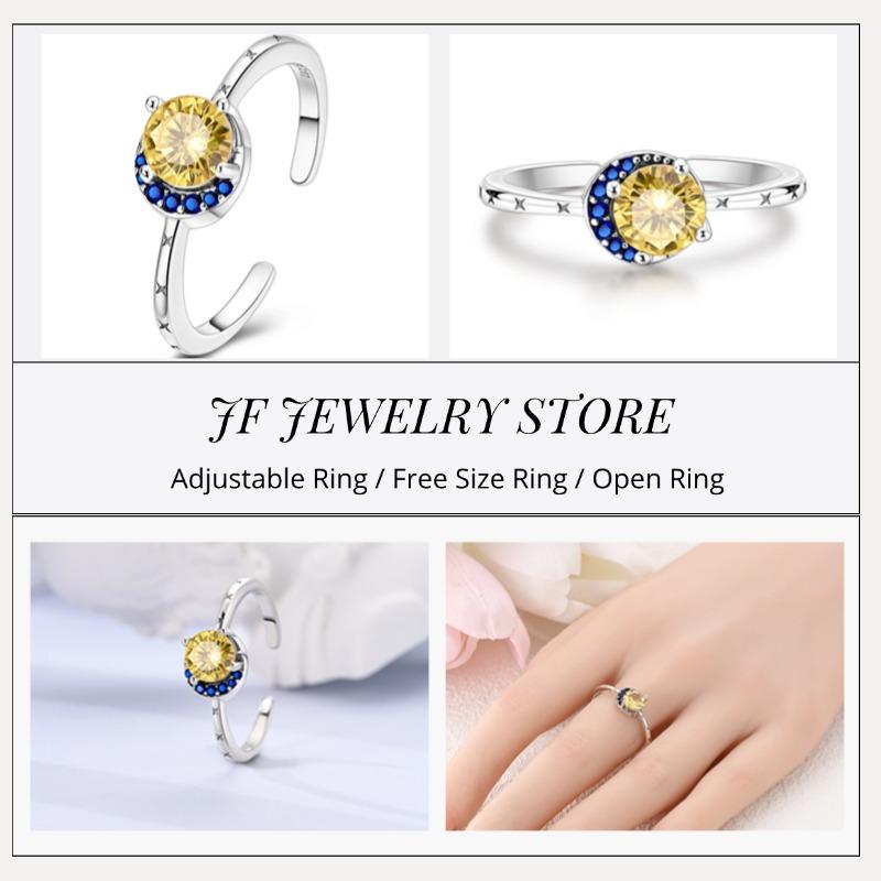 Free Size Ring For Women S925 Silver Original Blue Eyes Dragon Bee Shell Cherry Adjustable Rings Clover Chain Open Ring Jewelry