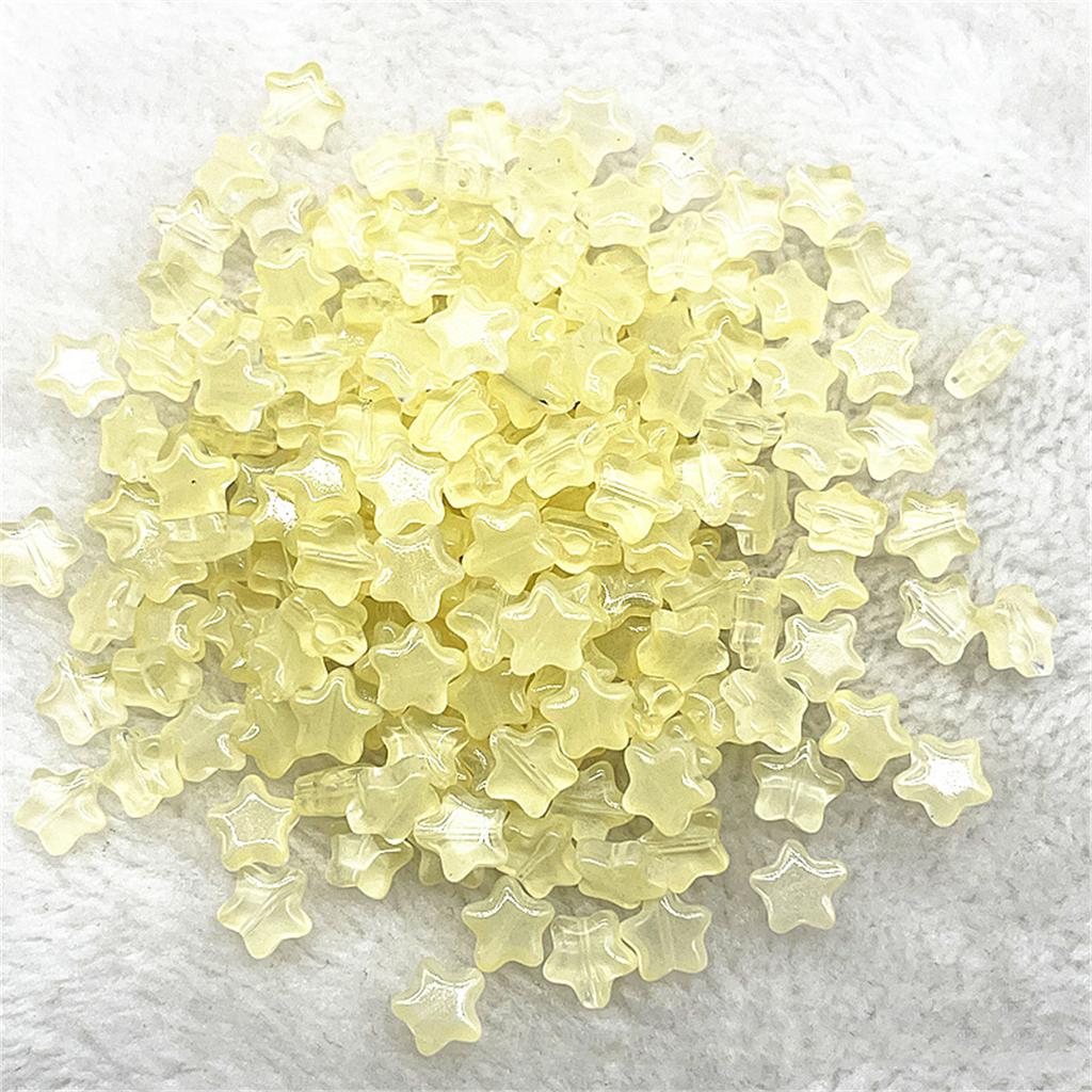 Colorful 30pcs 8mm Mini Polychrome Cute Gradient Five-pointed Star Glass Beads Loose Spacer Beads Jewelry Making DIY Handmade