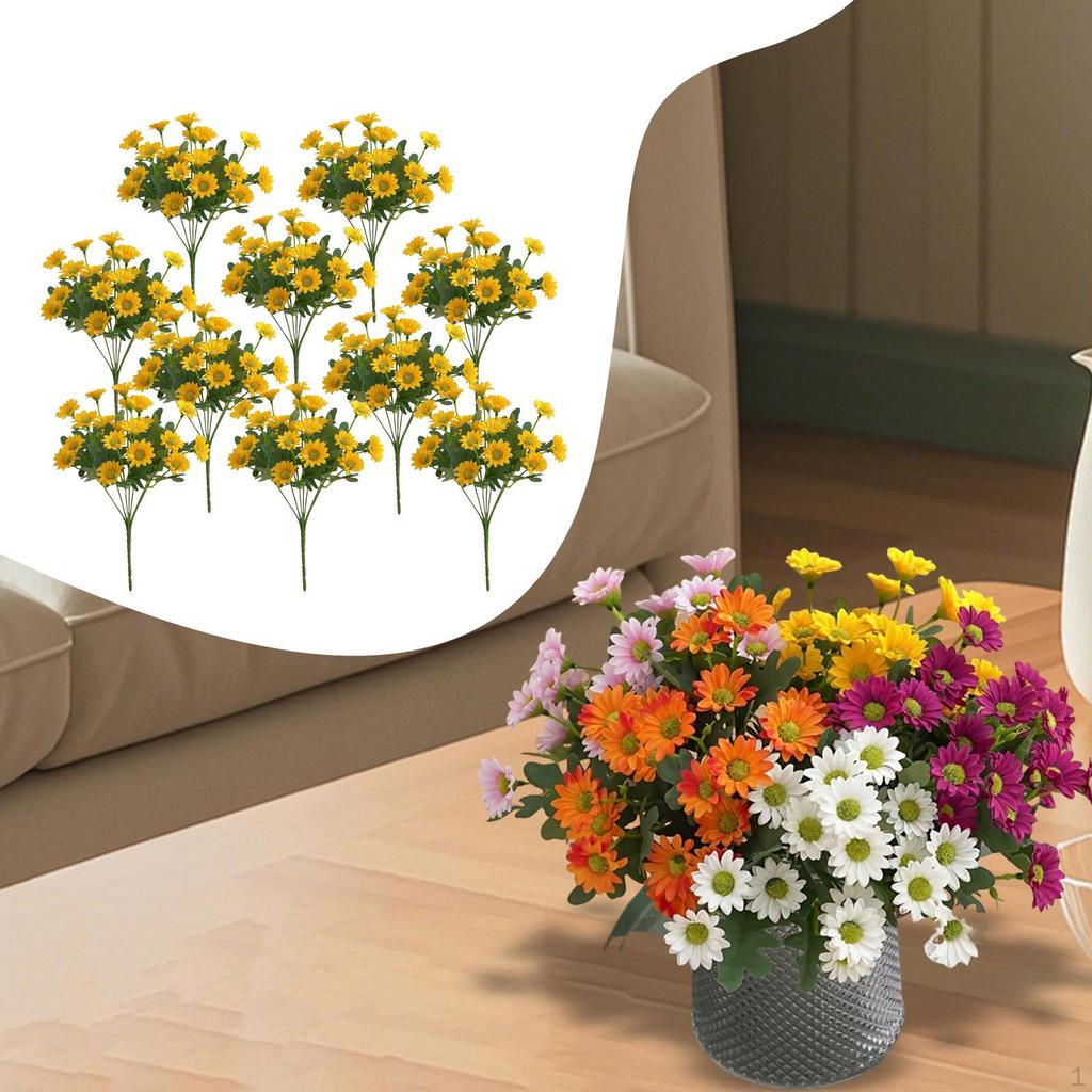 10 Bundles Flower Artificial Flowers Centerpiece Decorative Fake Plants Faux for Garden Party