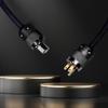 HiFi Power Braided Sleeved Amplifier Power Copper Shielded and Layered OD Audiophile High End AC Power Cable with 24K Gold Plated US Cable, Cord,