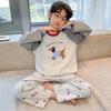 100% Cotton Boys Long Sleeve Pajama Set Cartoon Print Comfortable Sleepwear Kids Ages 8 Fall Home Wear
