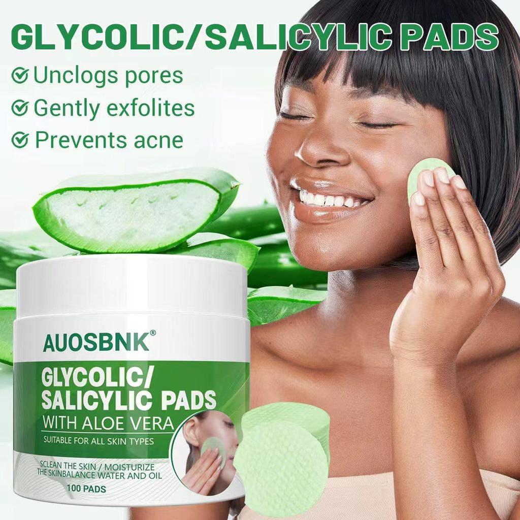 Aloe Salicylic Acid Pads For Face, Exfoliating Pads For Acne Prone & Oily Skin, Gently Cleanses To Prevent Breakouts  And Blackhead Removal-60Pcs