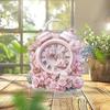 Bohemia-style Alarm Clock Home Tabletop Decorations, Pink Floral Accents, Nurseries, Home Desk Living Room Decoration, Restaurant Shop Decor, Farmho