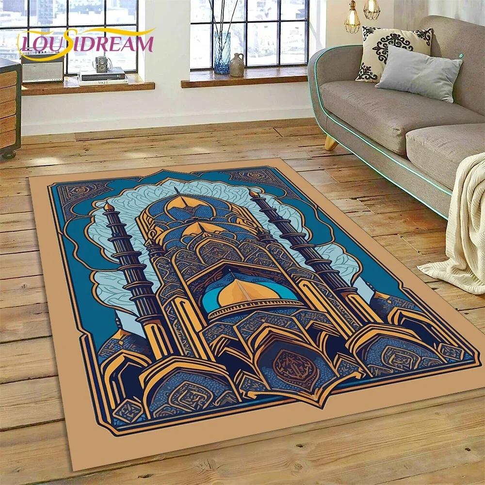Muslimský Islám Modlitba Klečící Poly Podložky Mandala Koberec Kobereček do Ložnice Obývacího Pokoje Domácí Dekorace na Pohovku,Velká Dekorativní Podlahová Rohož