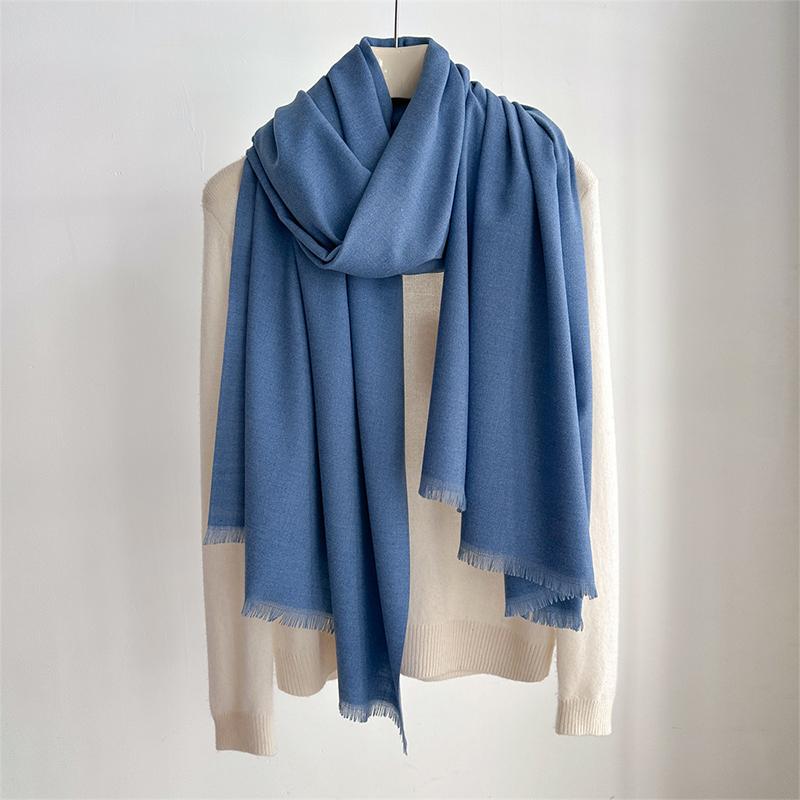Fashion Winter Cashmere Scarf For Women Warm Solid Color Wraps Shawls Bandana Foulard Neckerchief Poncho Echarpe Pashmina Stoles